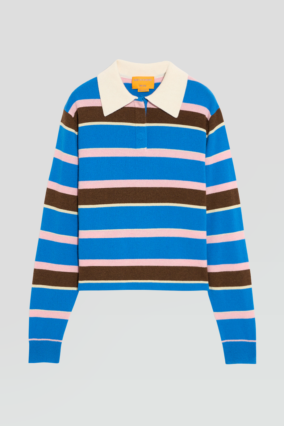 Guest in Residence｜CROPPED Polo領條紋羊絨短版上衣