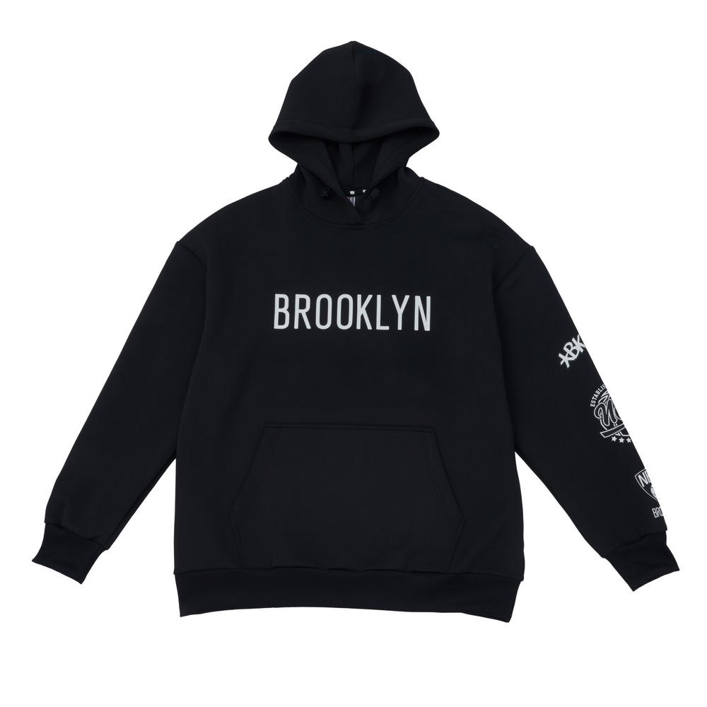 NBA 帽T 寬版 黑 連帽T恤 籃網隊 3455105520