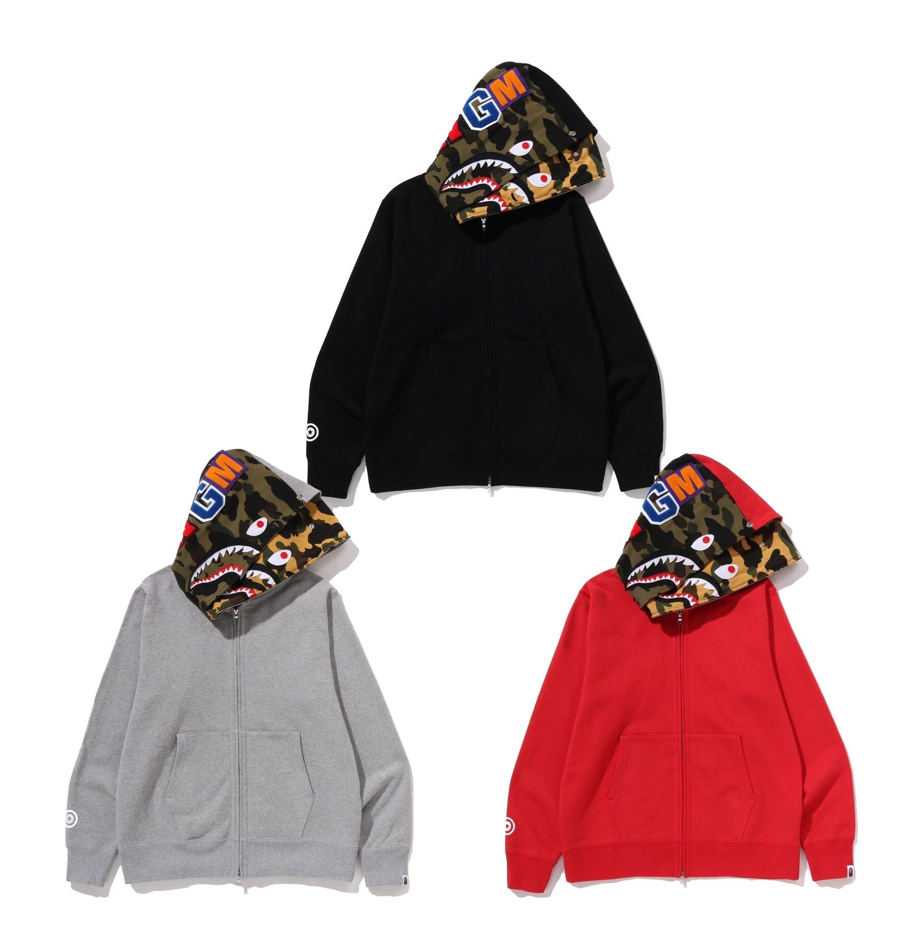 2025AW BAPE A BATHING APE SHARK FULL ZIP DOUBLE HOODIE 連帽 外套 雙頭 鯊魚 現貨 1L70115007