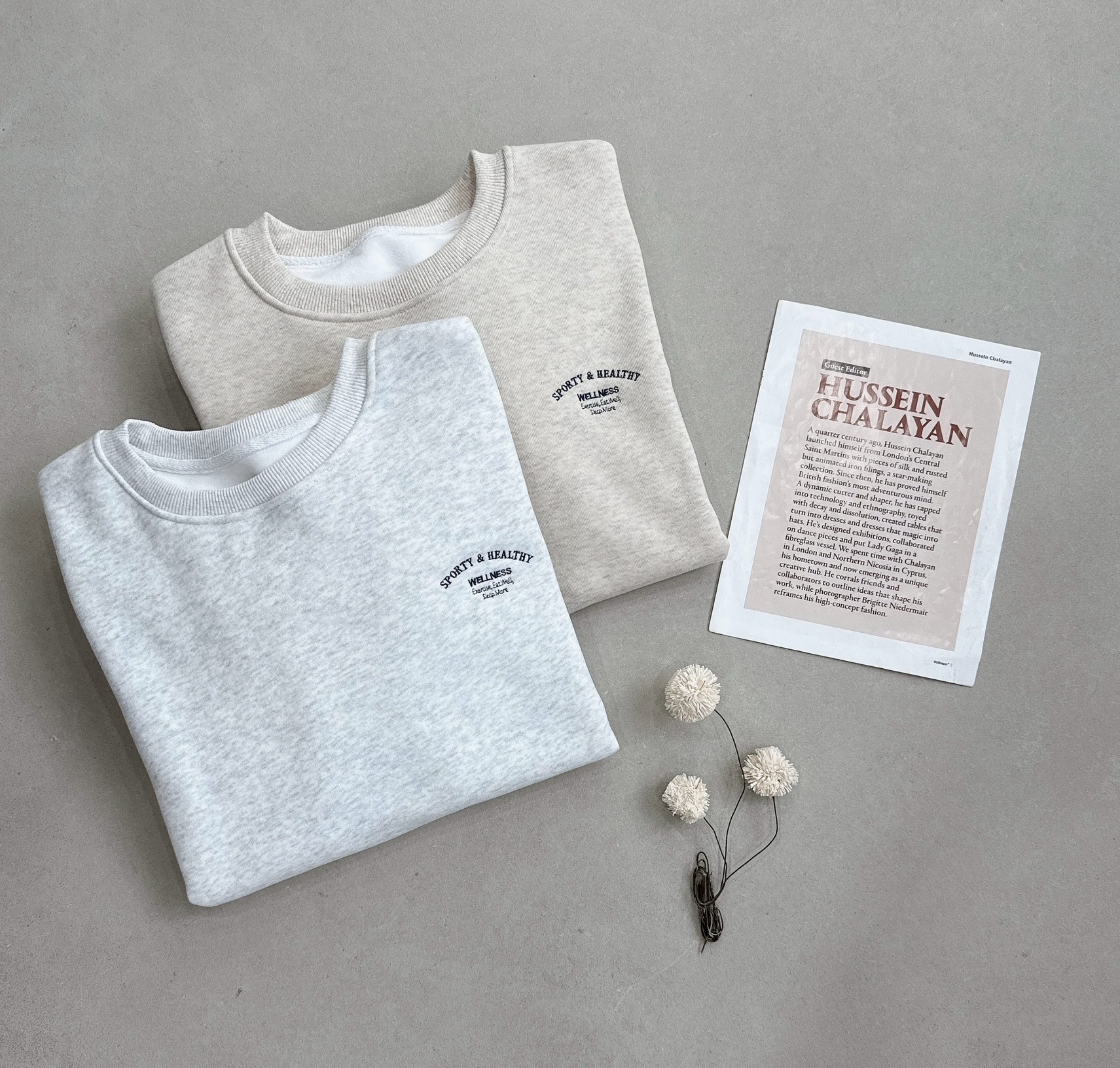 胸前小字刺繡刷毛棉質衣