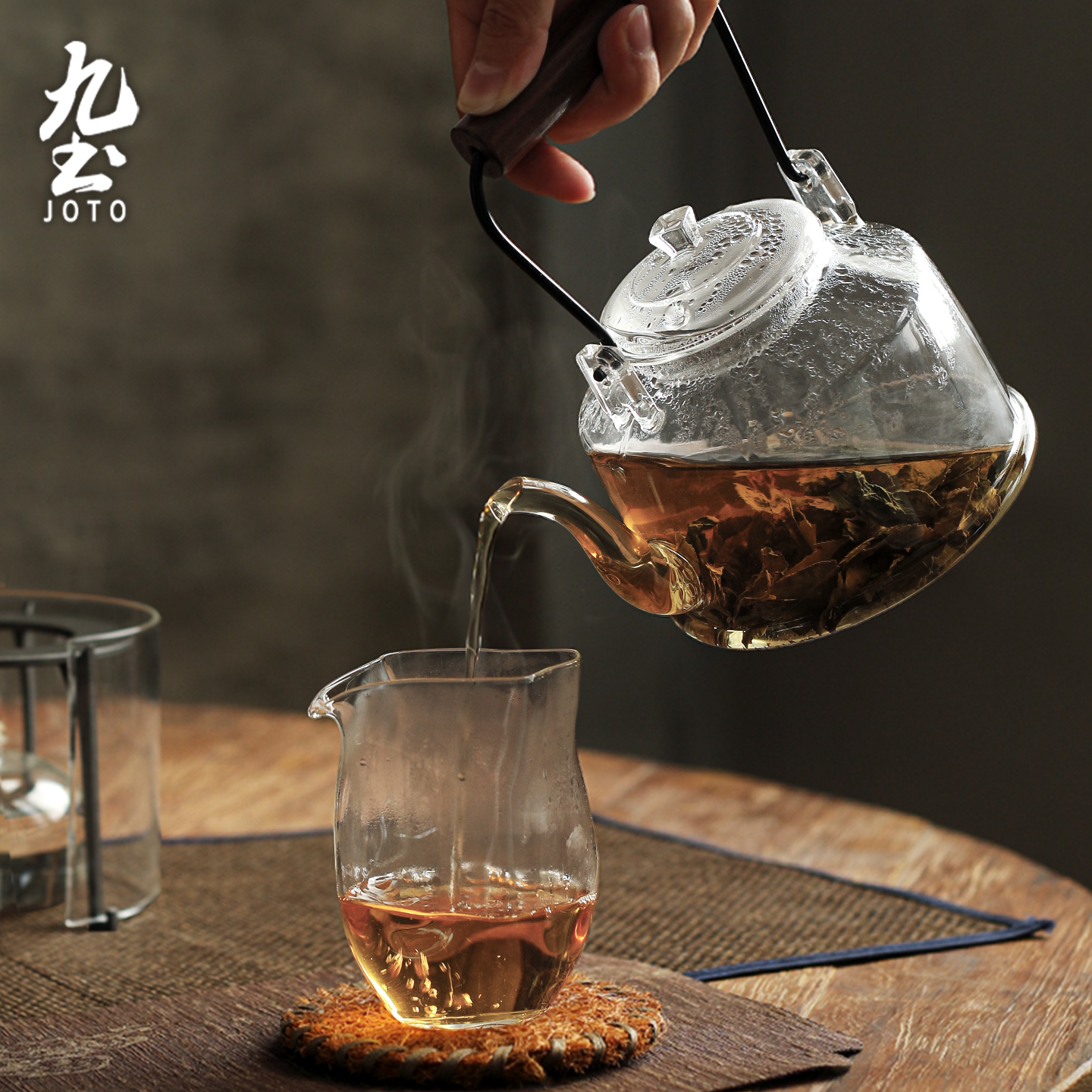 九土手工鐵藝胡桃木茶壺套組_CHR0659