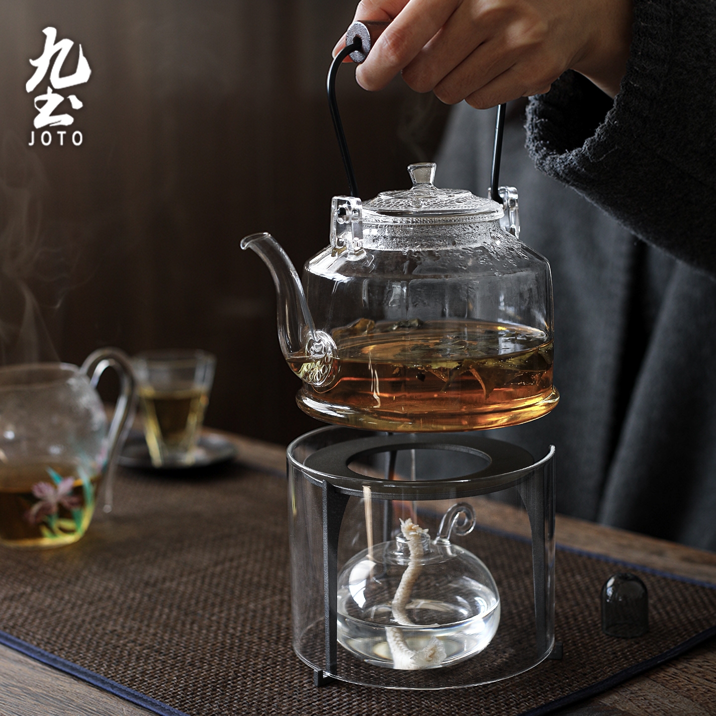 九土手工鐵藝胡桃木茶壺套組_CHR0659