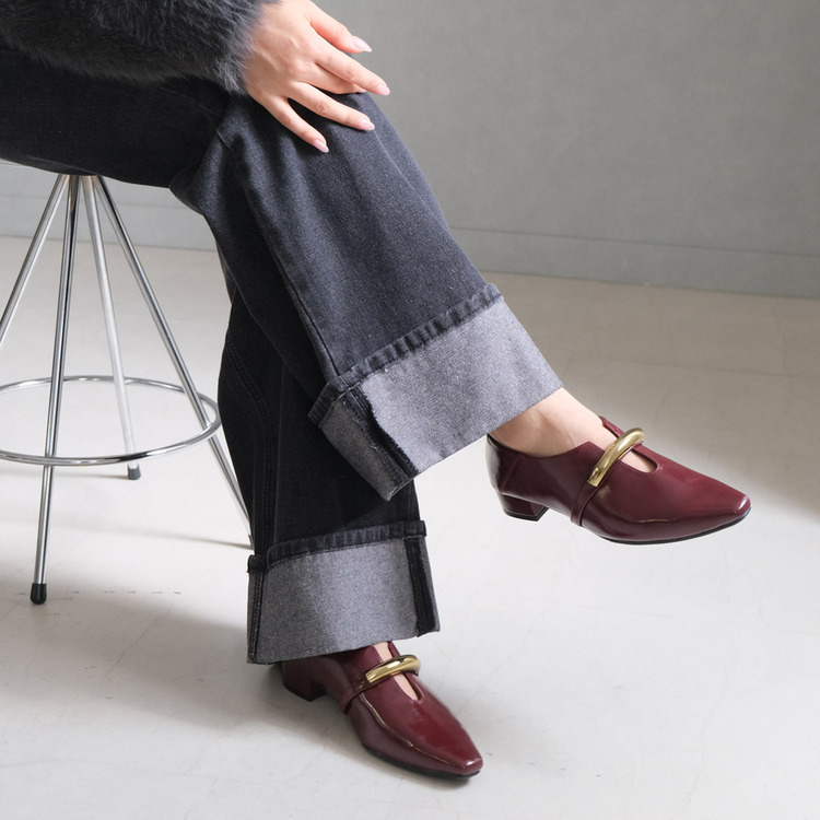 深沈自持 方頭金屬飾扣2WAY穆勒跟鞋【SY418】