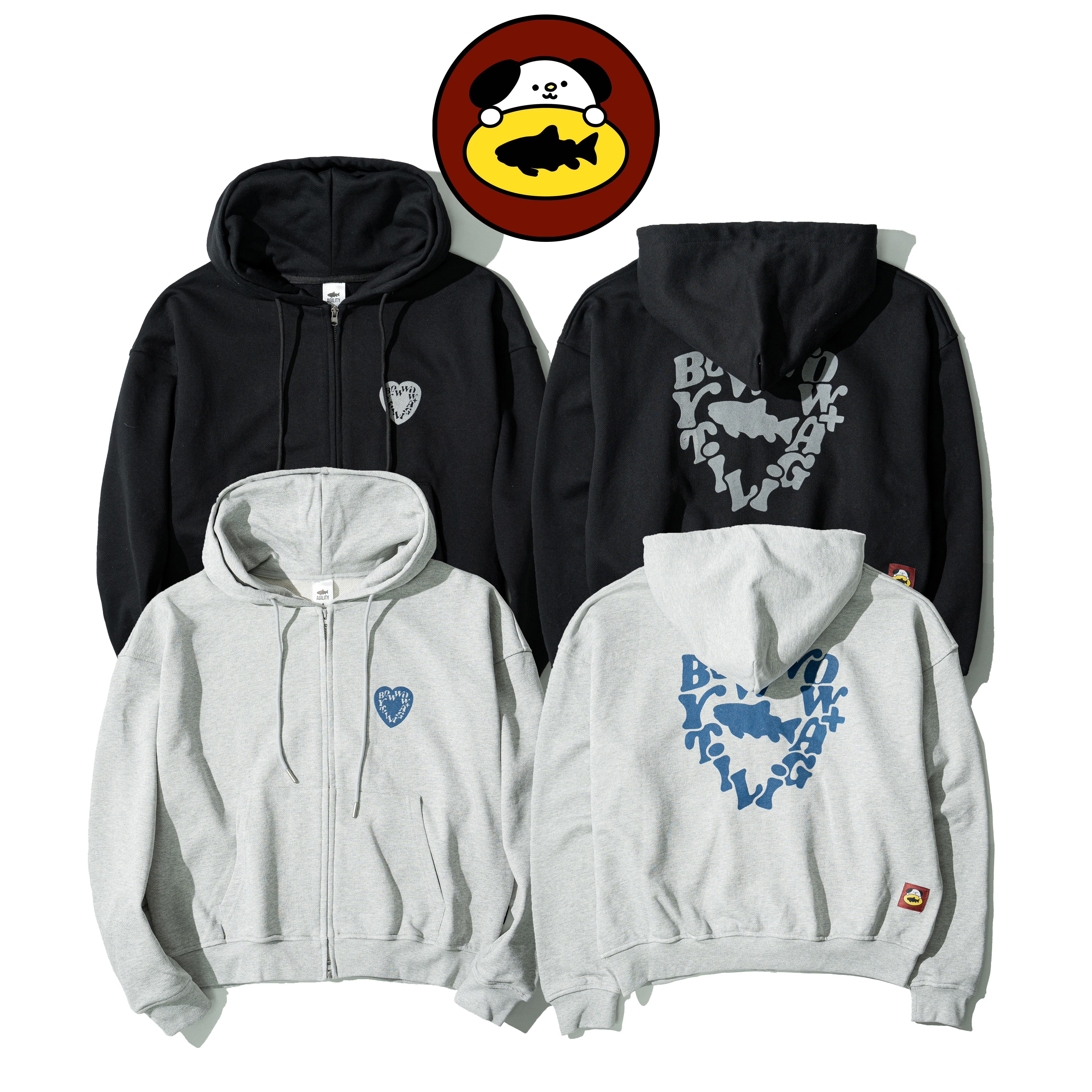 AGILITY x BOWWOW Heart Zip Hoodie Jacket 愛心 連帽外套 [BW4]