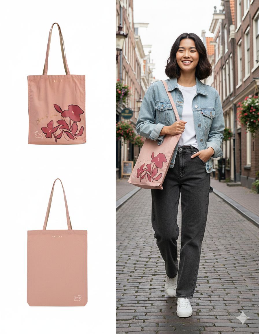 【預購】Q121806 RADLEY LONDON  粉紅色 Bloom And Grow 中型敞口手提包