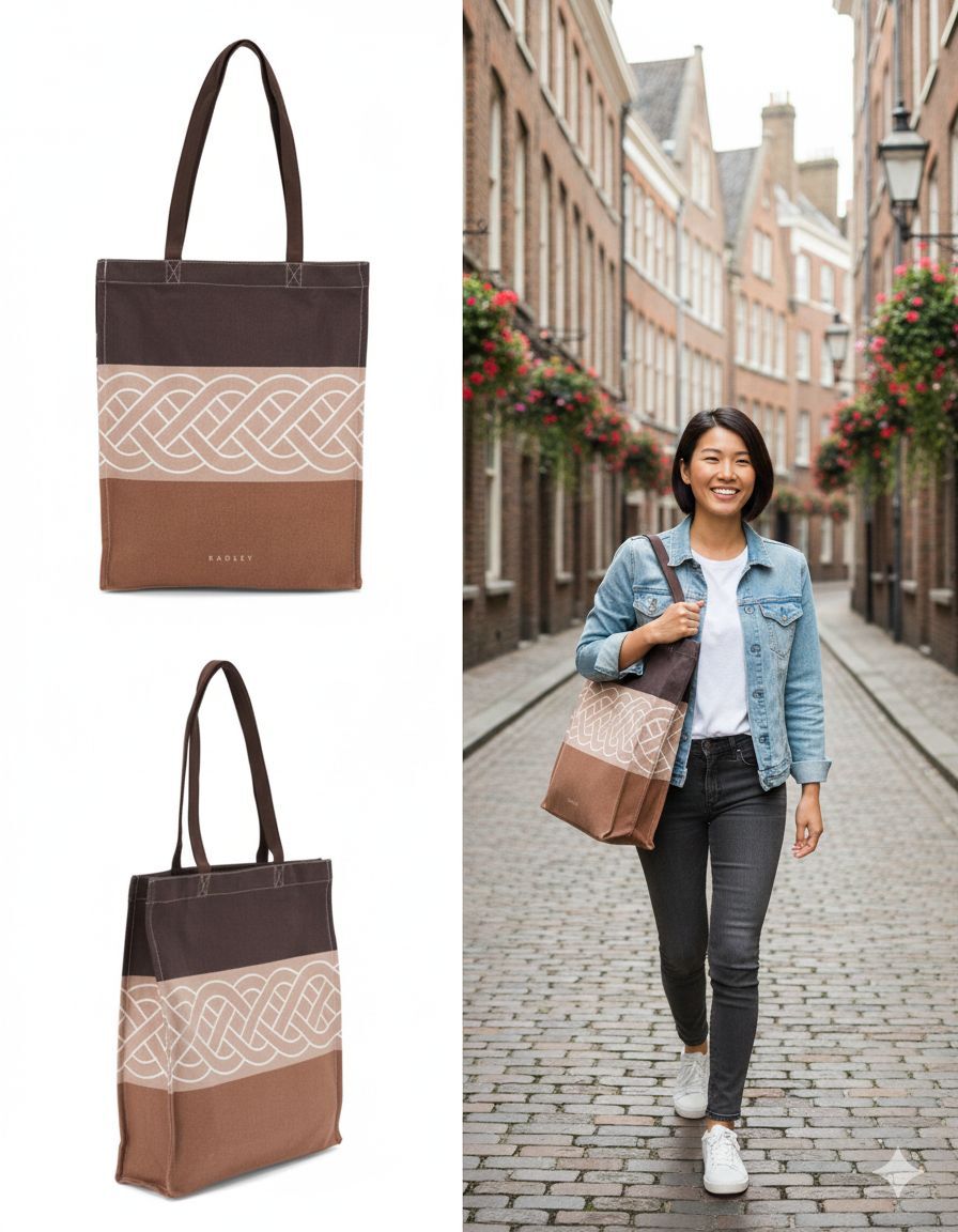 【預購】Q121804 RADLEY LONDON 深橡木條紋中型敞口手提包