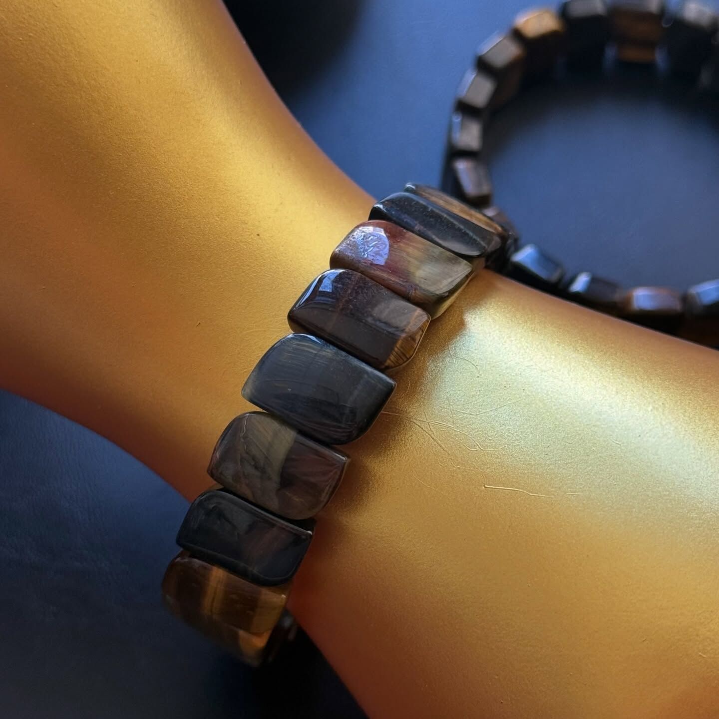 [原石] 藍虎眼石 水晶手排