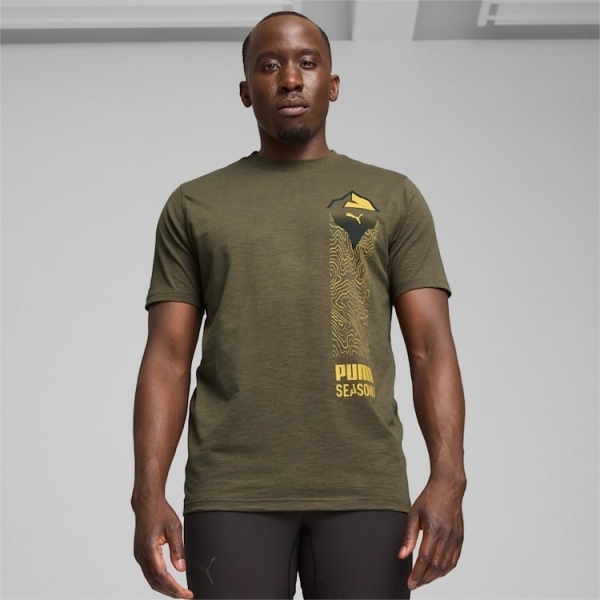 PUMA 短T 跑步系列 TRAIL 墨綠 短袖 運動 男 52586080