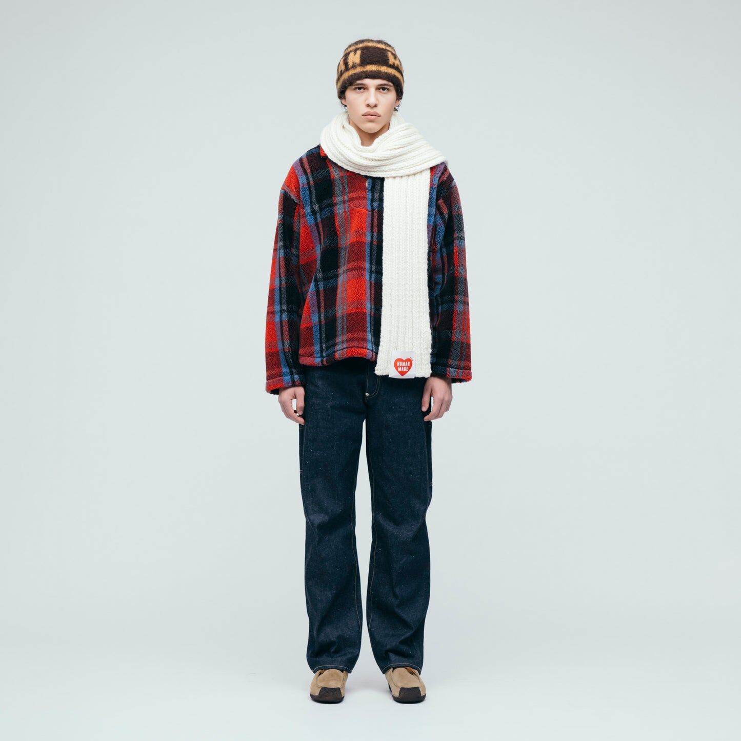 2025AW HUMAN MADE SHAGGY KNIT LOGO BAND 配件羊毛保暖針織髮帶