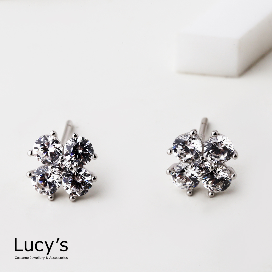 925純銀 閃耀花卉 耳環 (123366)