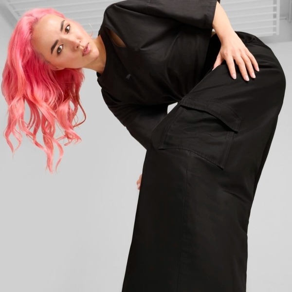 PUMA 長褲 流行系列 MIDNIGHT M 黑 工裝 長風褲 女 63092301