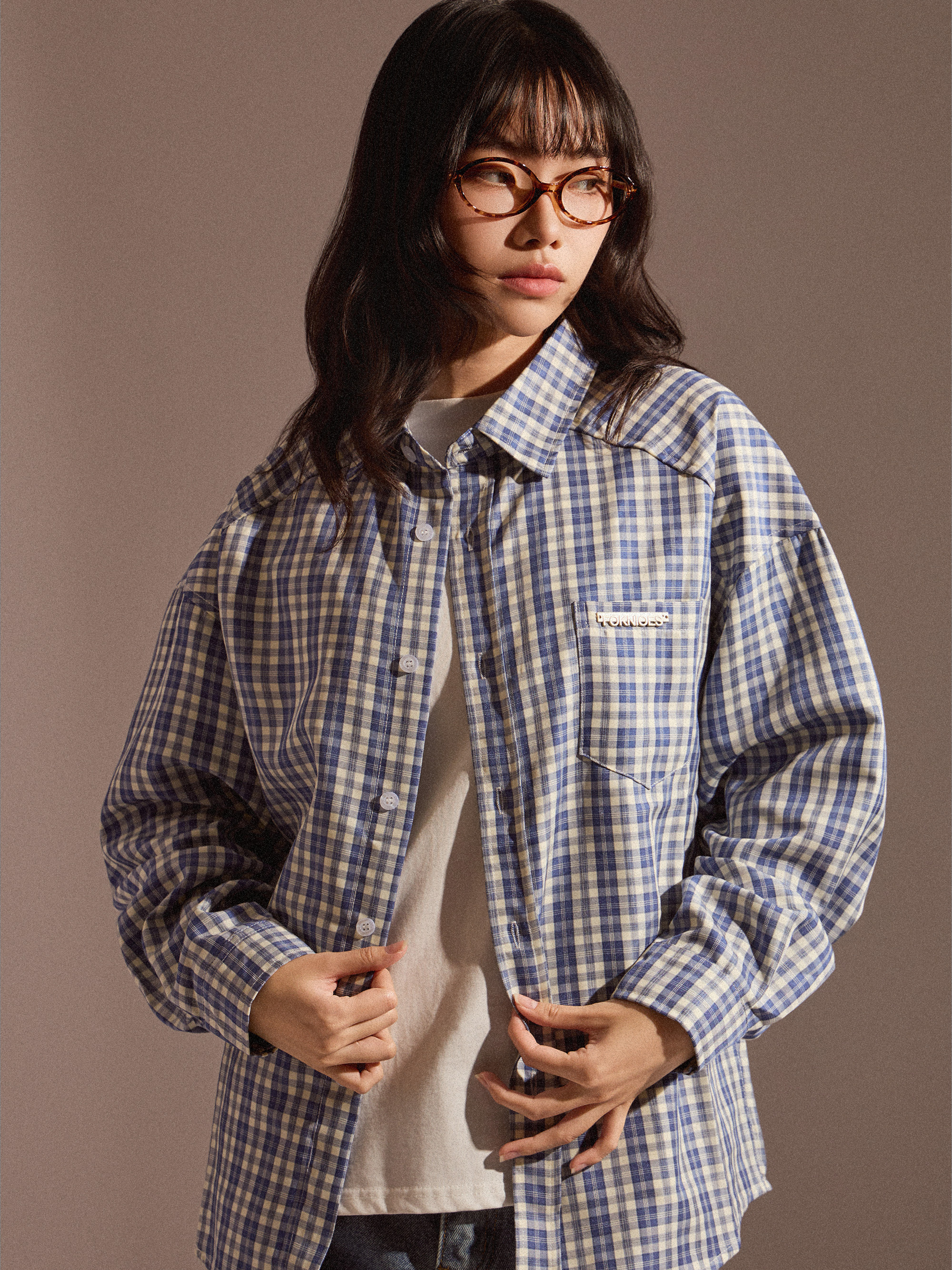 Urban 韓系格紋寬版襯衫