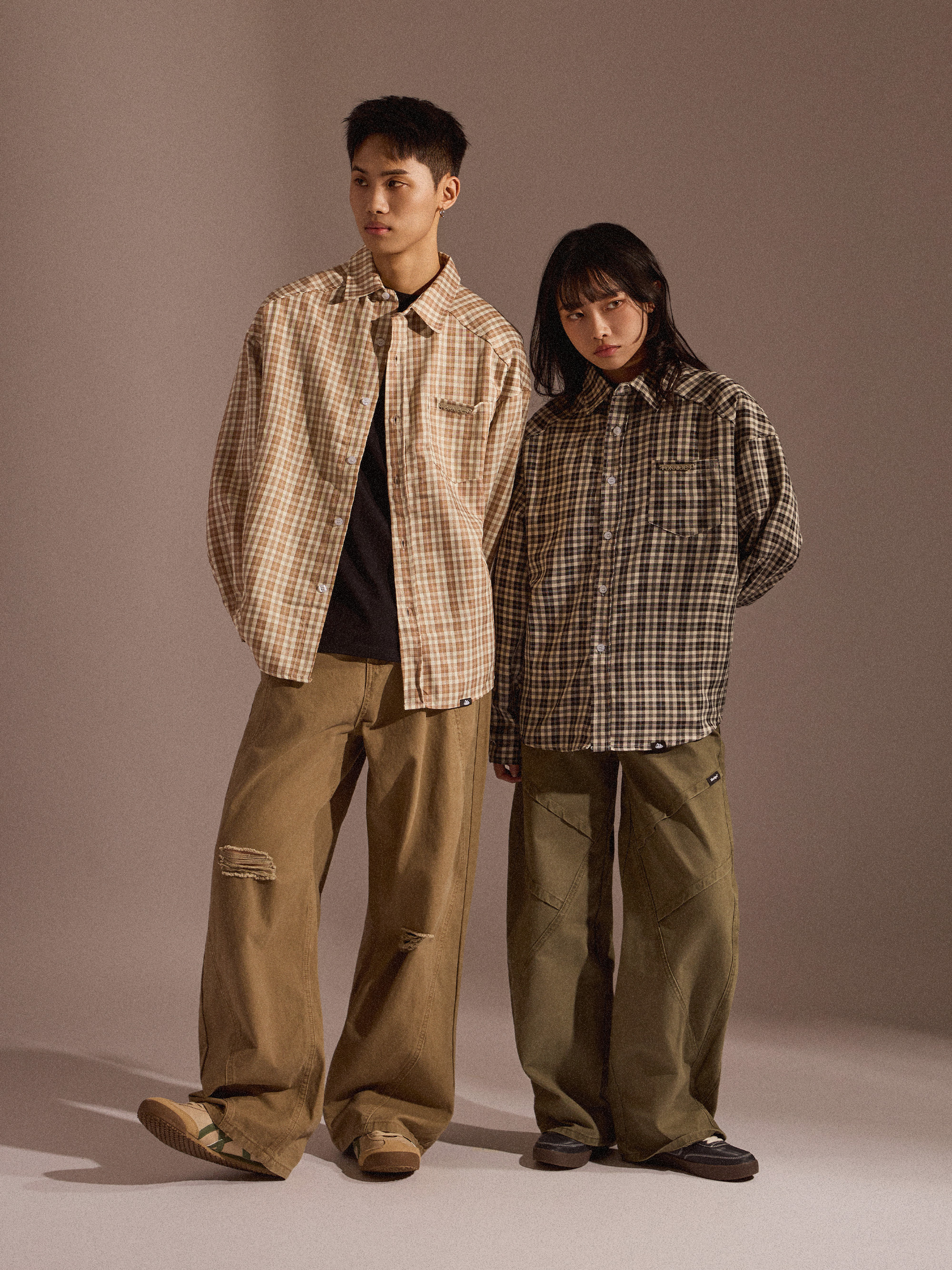 Urban 韓系格紋寬版襯衫