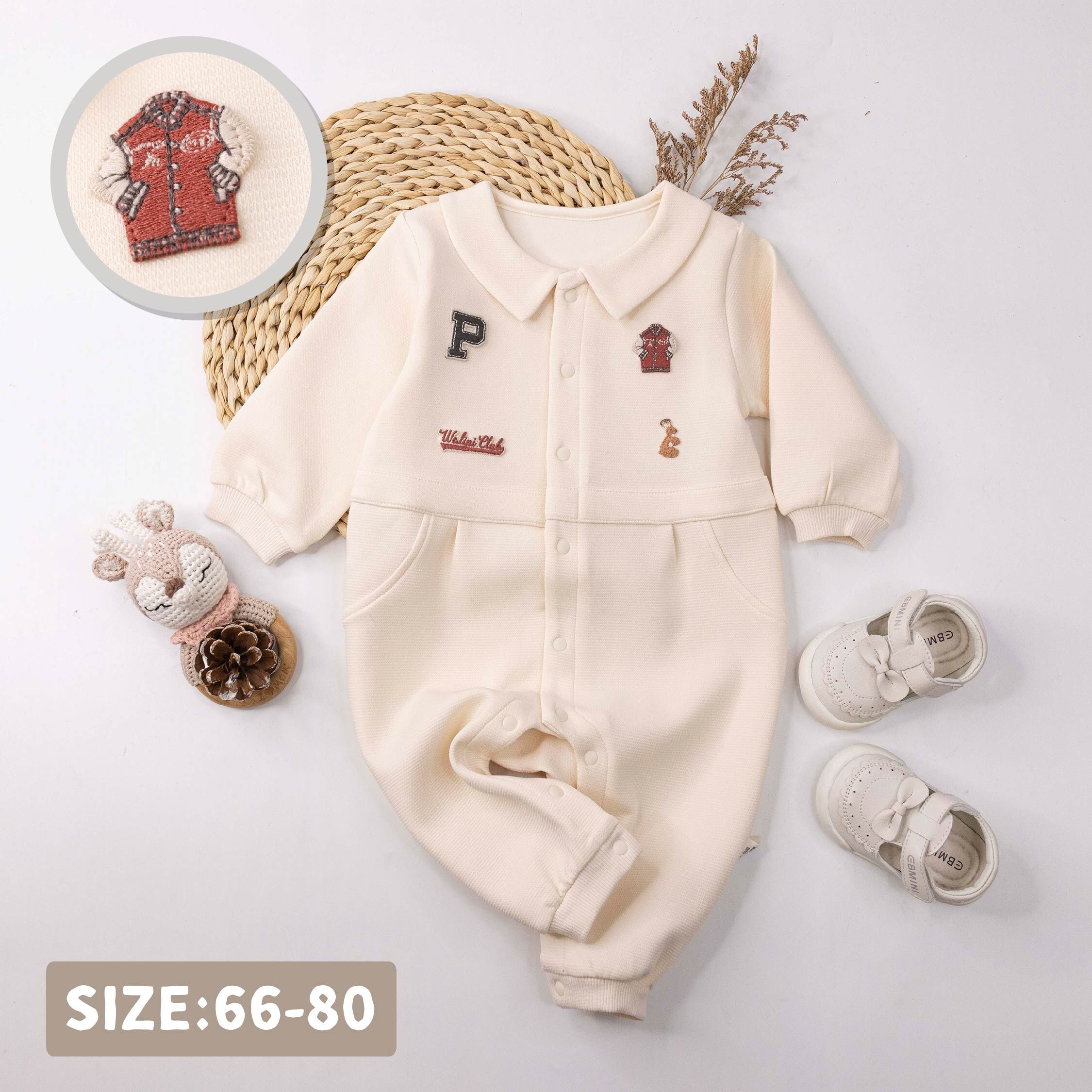 純淨系列【T3122】美式刺繡布貼連身衣