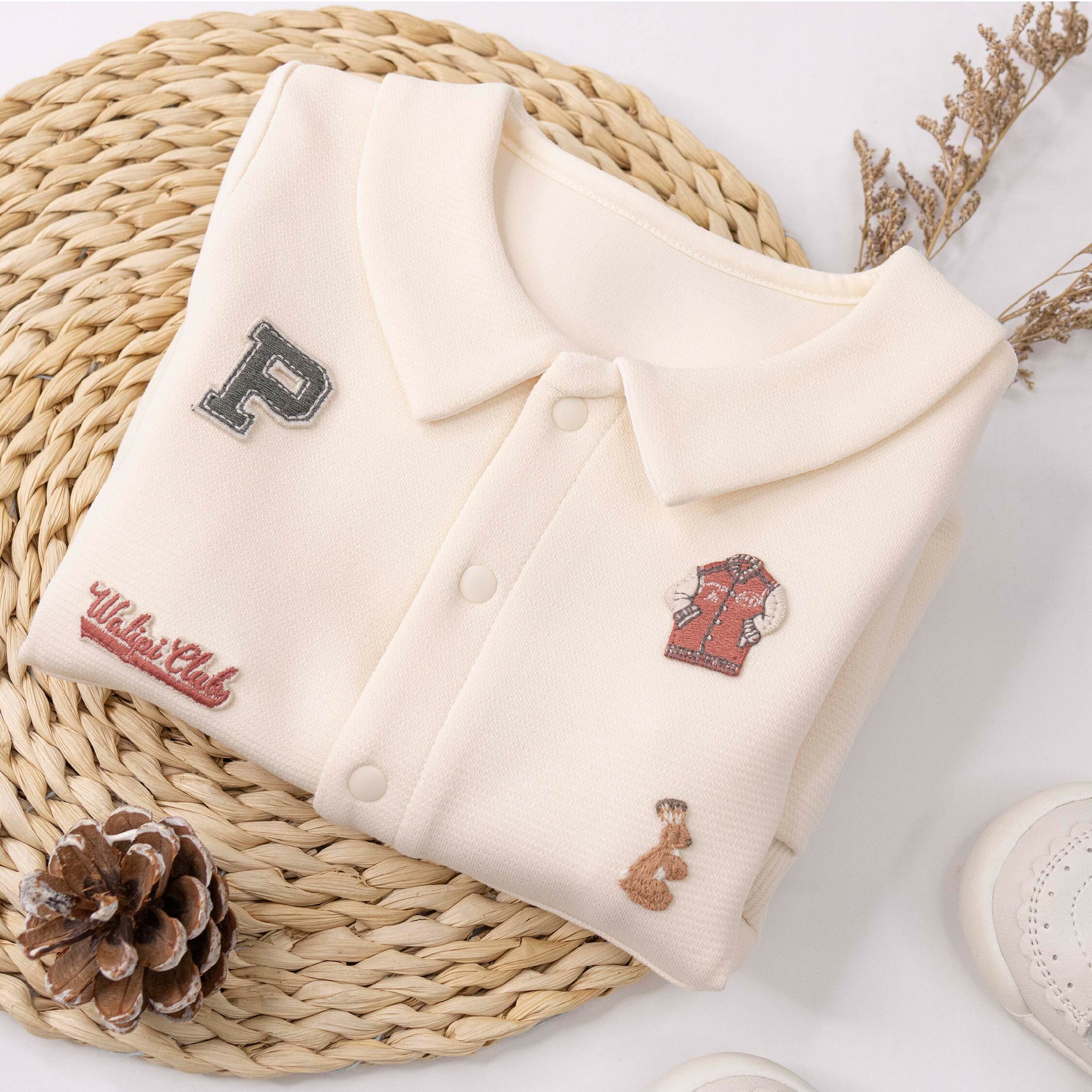 純淨系列【T3122】美式刺繡布貼連身衣