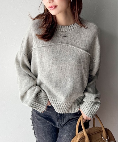 日本🇯🇵連線 Mily Bilet 兩面可穿!!立體線條開衩寬鬆針織衫 針織 寬鬆 休閒 開衩 針織衫 套頭衫 長袖 3色(任買兩件711免運)/預購