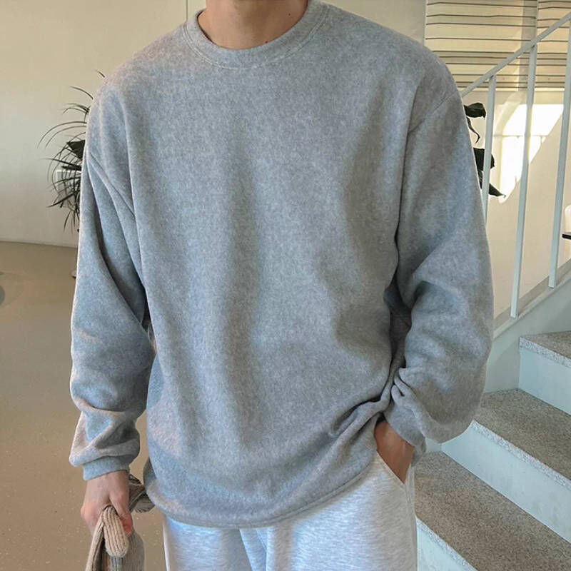 韓版純色百搭圓領針織毛衣