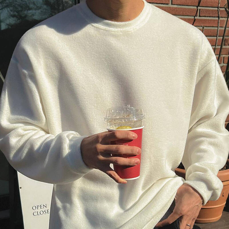 韓版純色百搭圓領針織毛衣