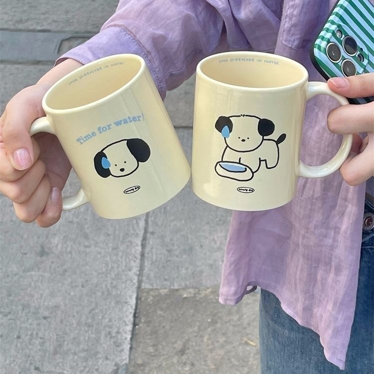《12192》流汗小狗狗陶瓷馬克杯/300ml