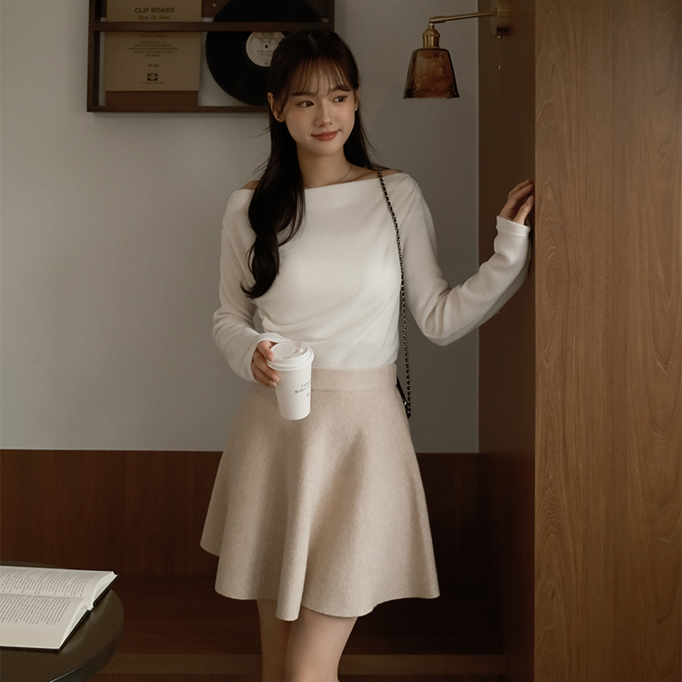 🚀當日出貨 Charlotte溫柔彈力針織短裙  ( 3 colors) 腰部鬆緊彈力