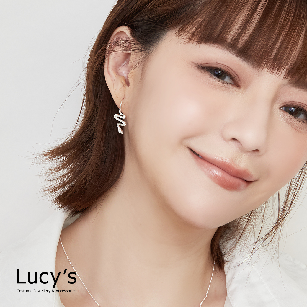 925純銀 蛇韻 耳勾耳環 (123466)