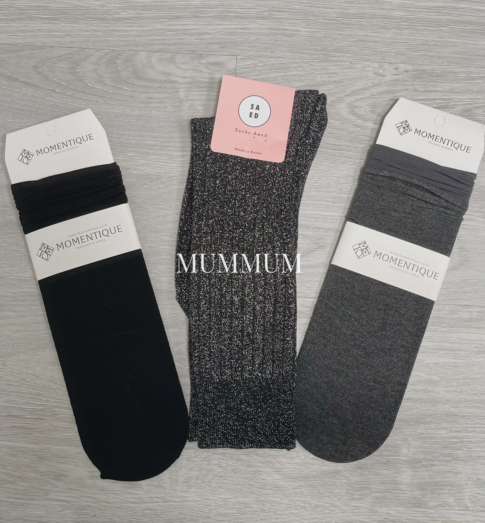 ac989/黑灰閃銀長襪