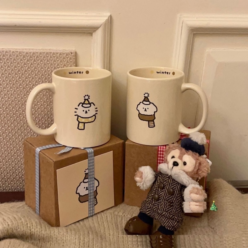 《12193》圍巾狗狗馬克杯/300ml