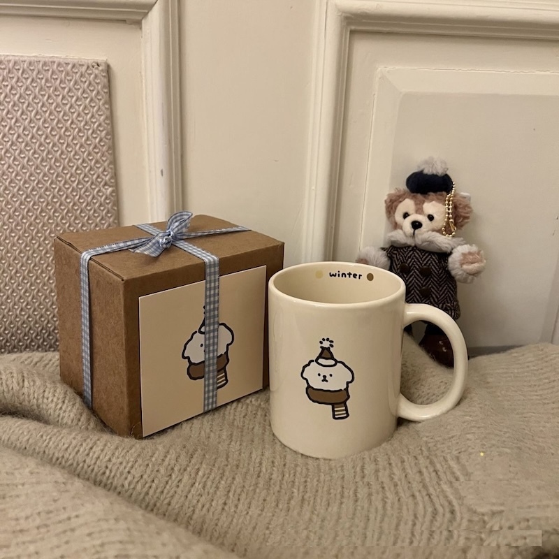 《12193》圍巾狗狗馬克杯/300ml