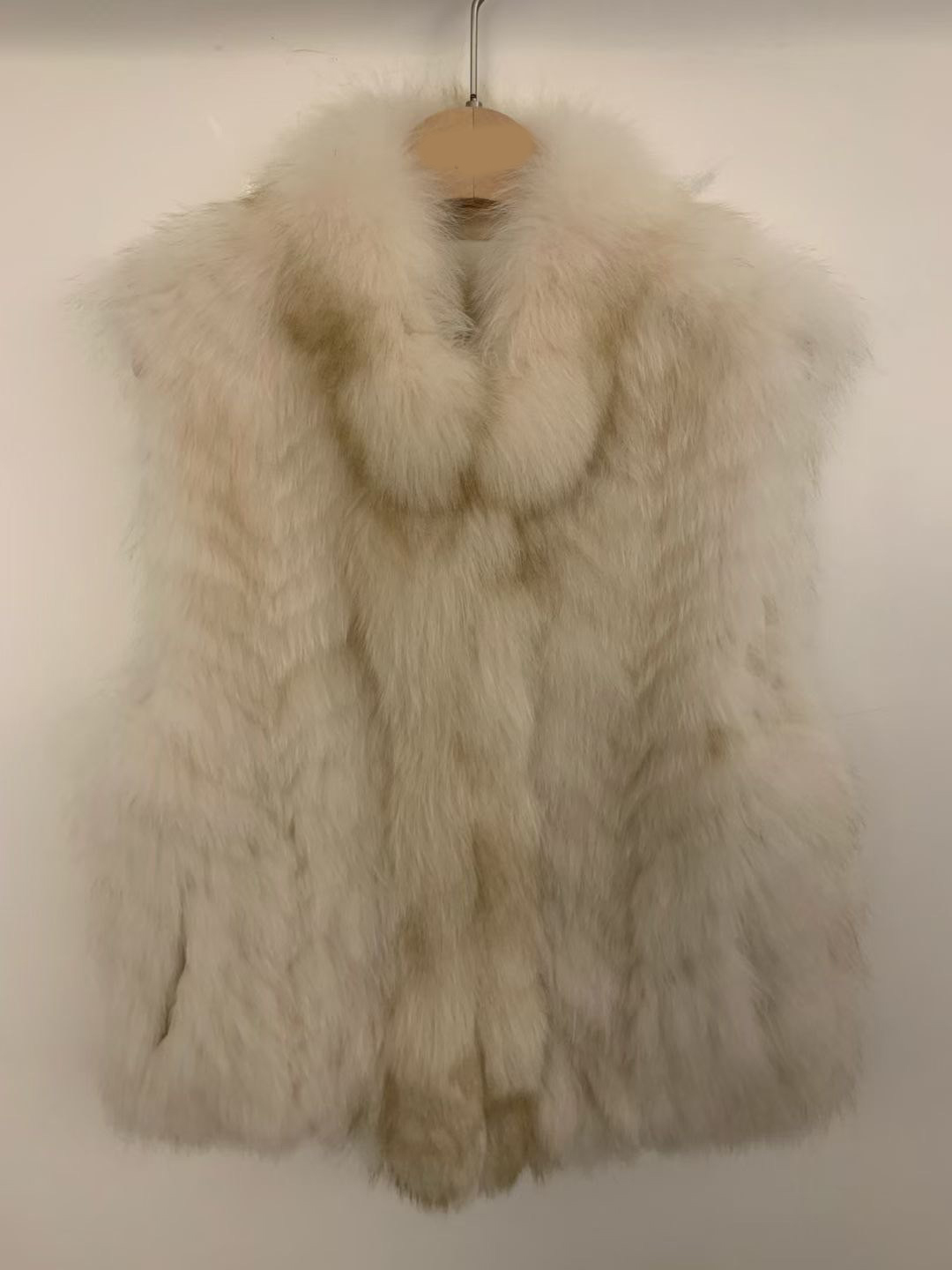 華麗女子小立領澎澎皮草背心外套 / 2色