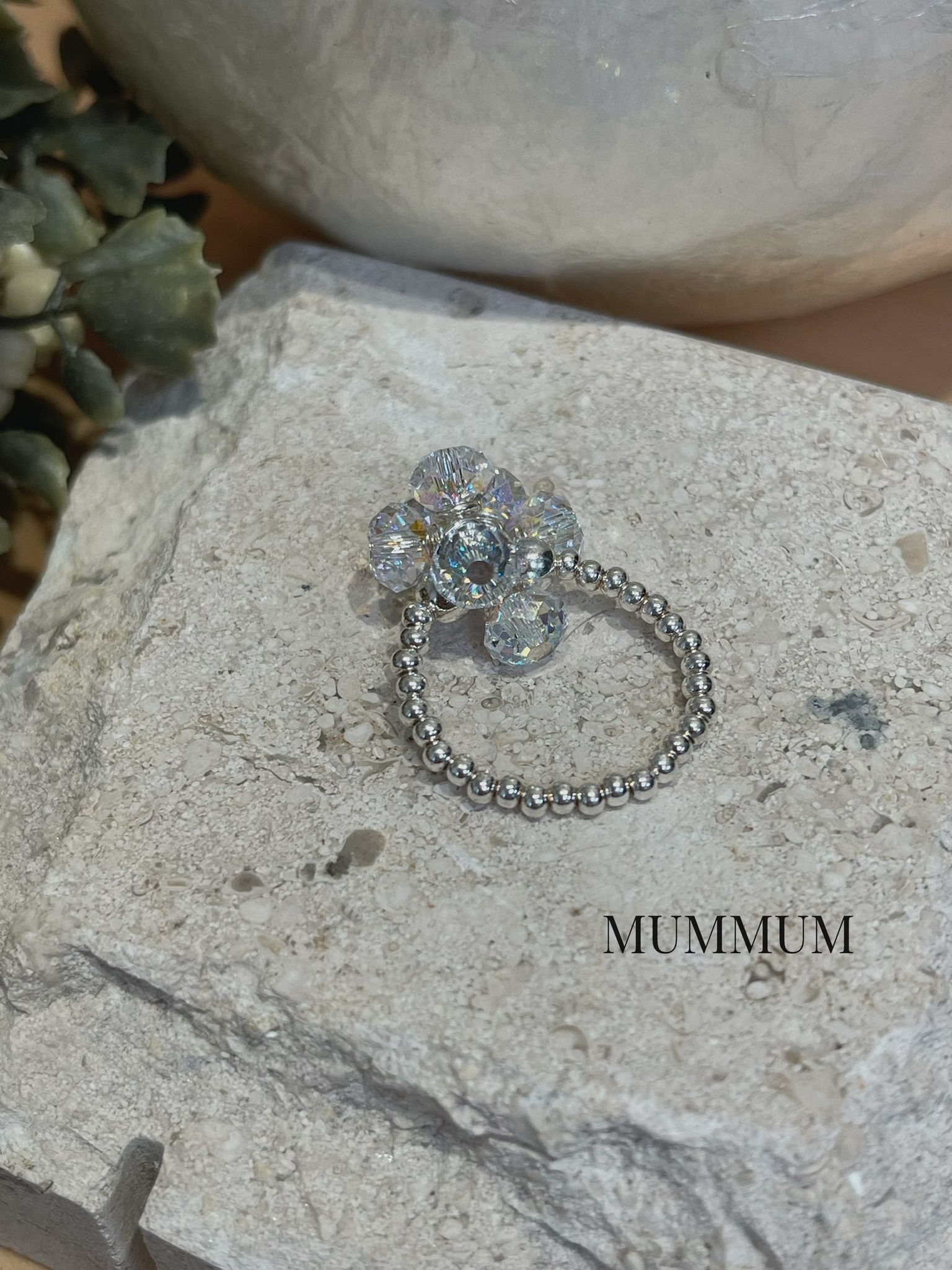 sl1248/七彩鑽石小珠戒指