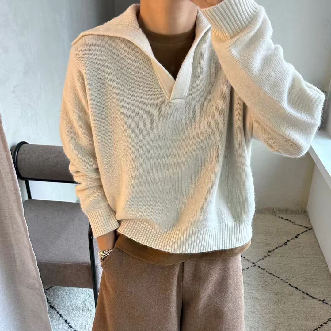 減齡感大領片造型針織上衣毛衣 / 3色