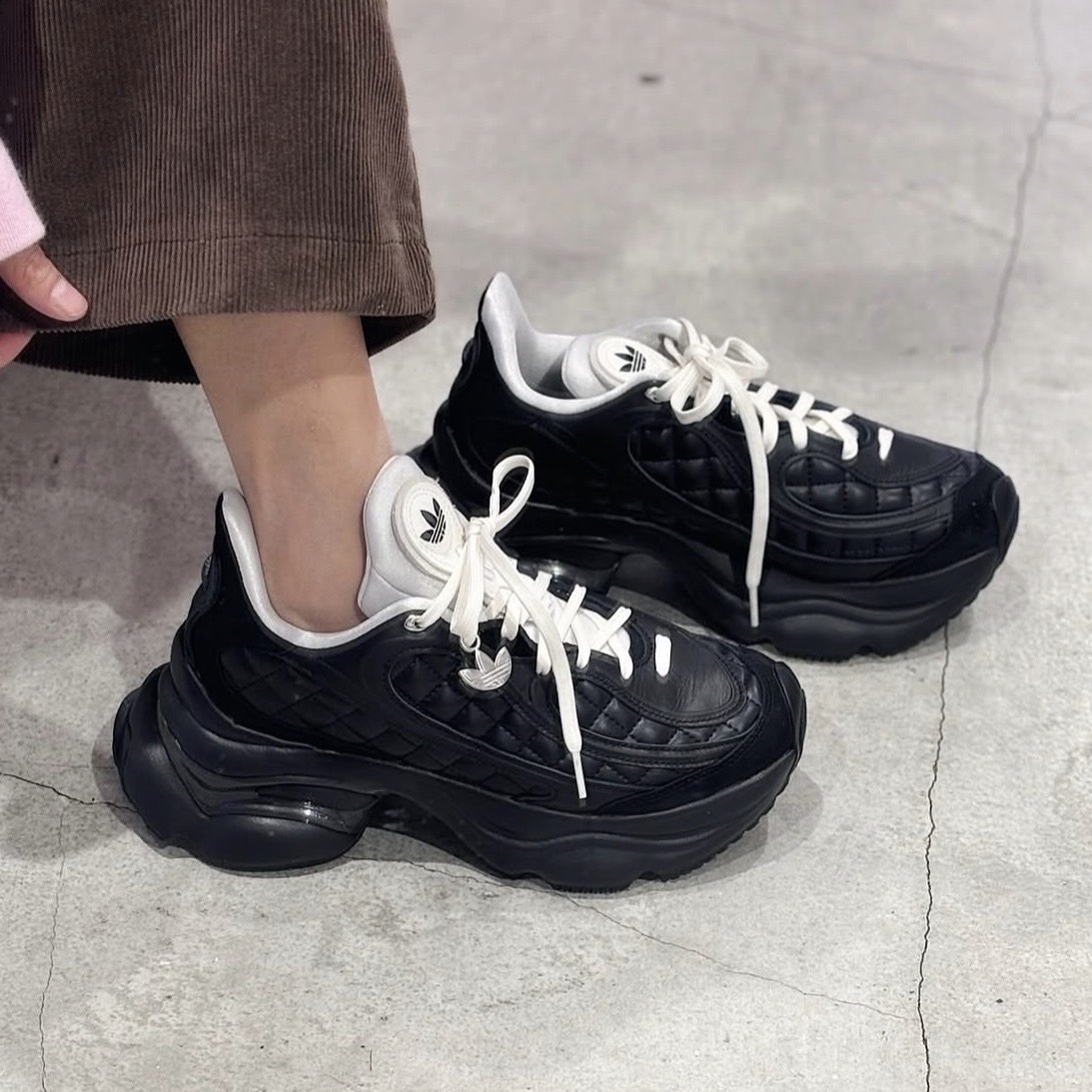 ADIDAS ORIGINALS OZVENUZ 黑奶油 小香風 菱格紋 老爹鞋 增高 女鞋 愛迪達 KJ3972