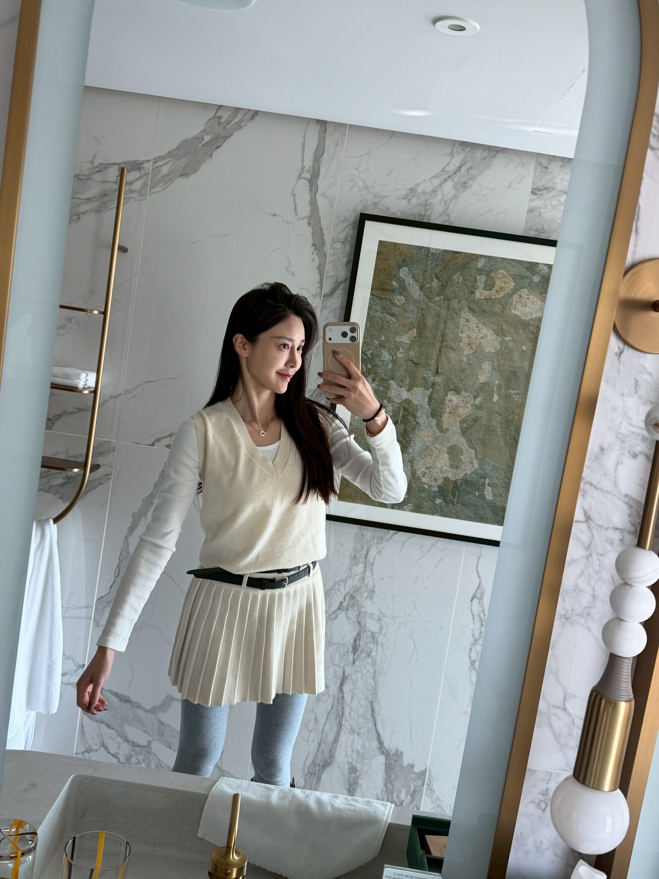 羊毛背心+百褶裙套裝