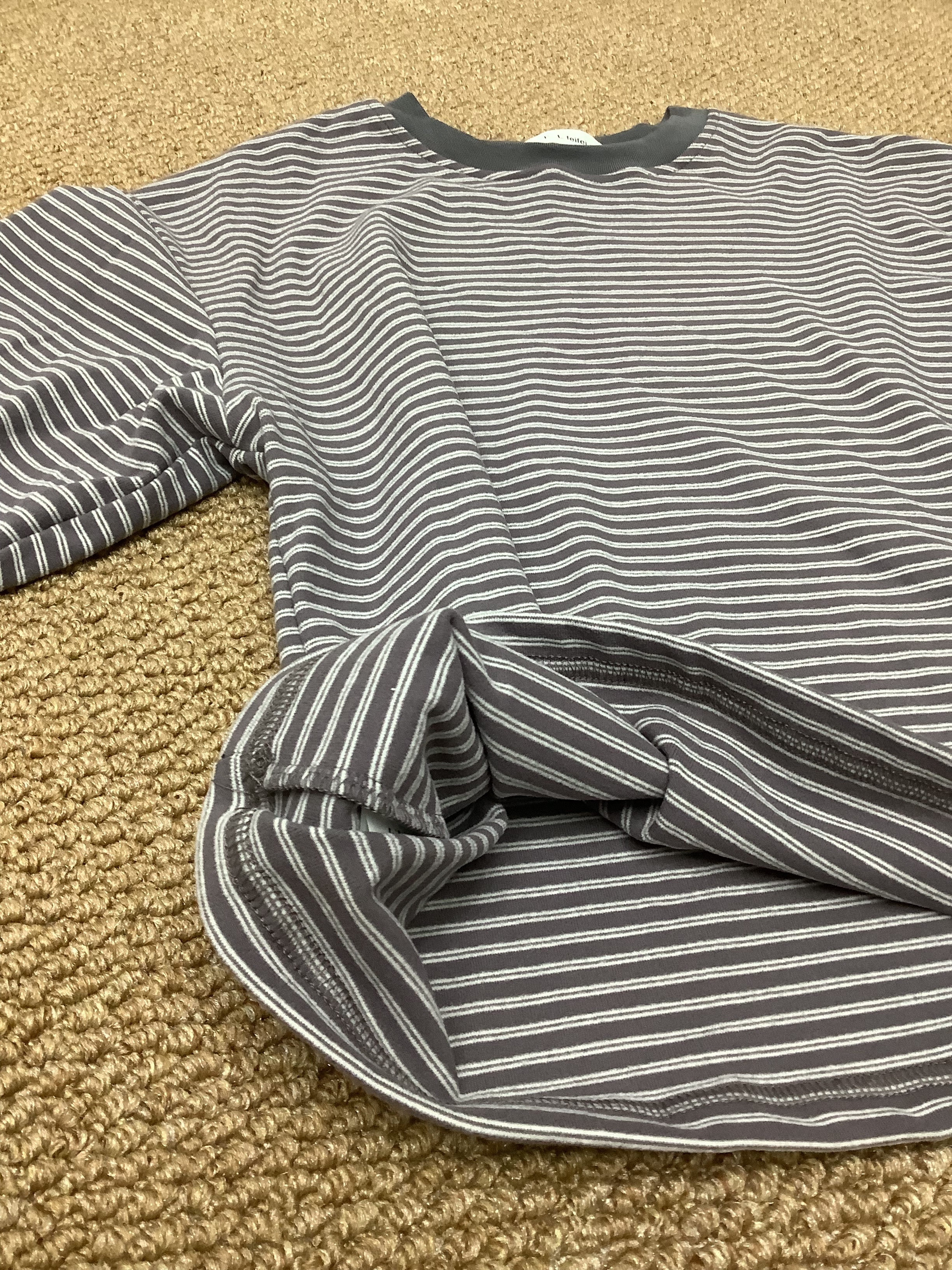 A03905柔軟霧感條紋T