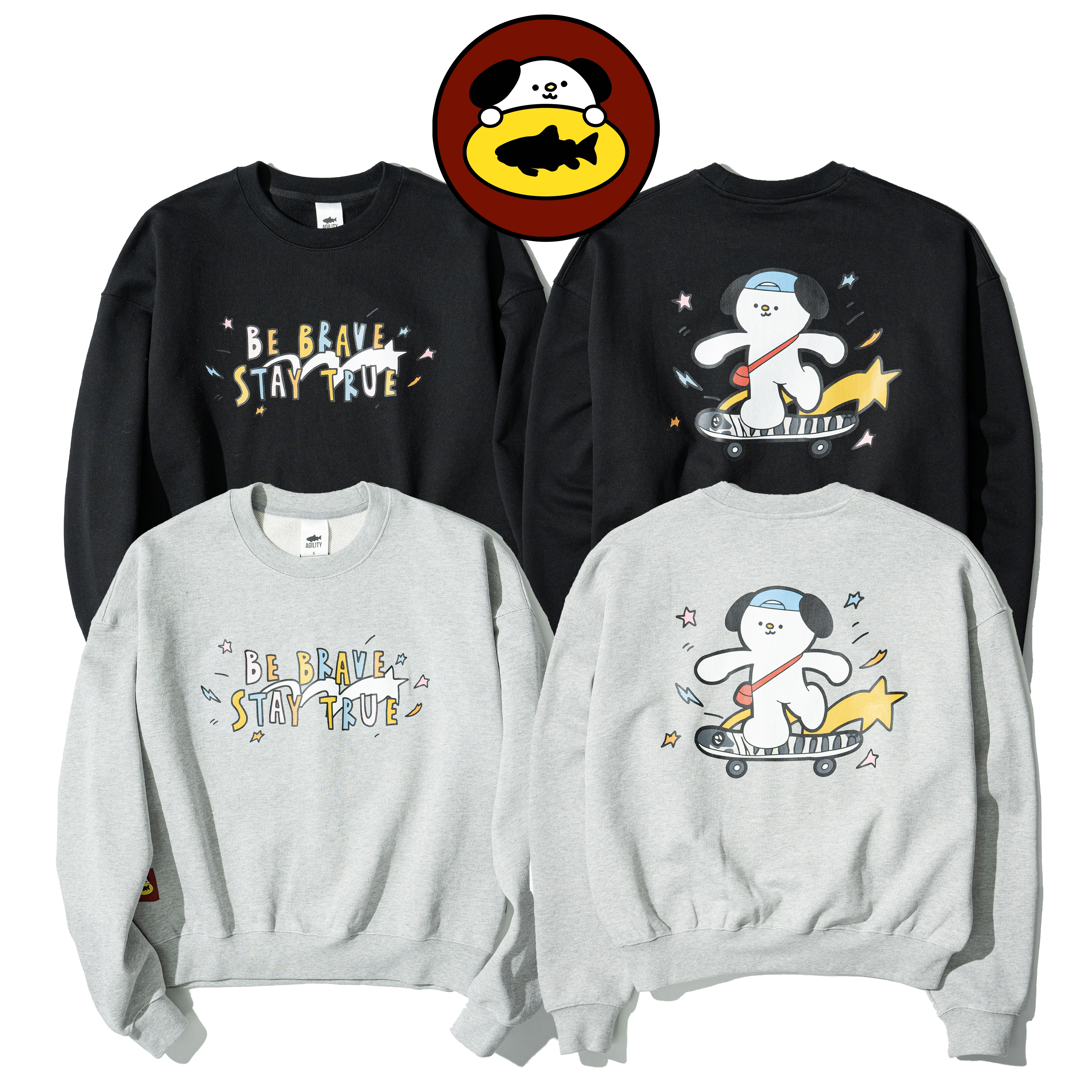 AGILITY x BOWWOW Skateboard Sweater 滑板胖狗 大學Tee [BW3]