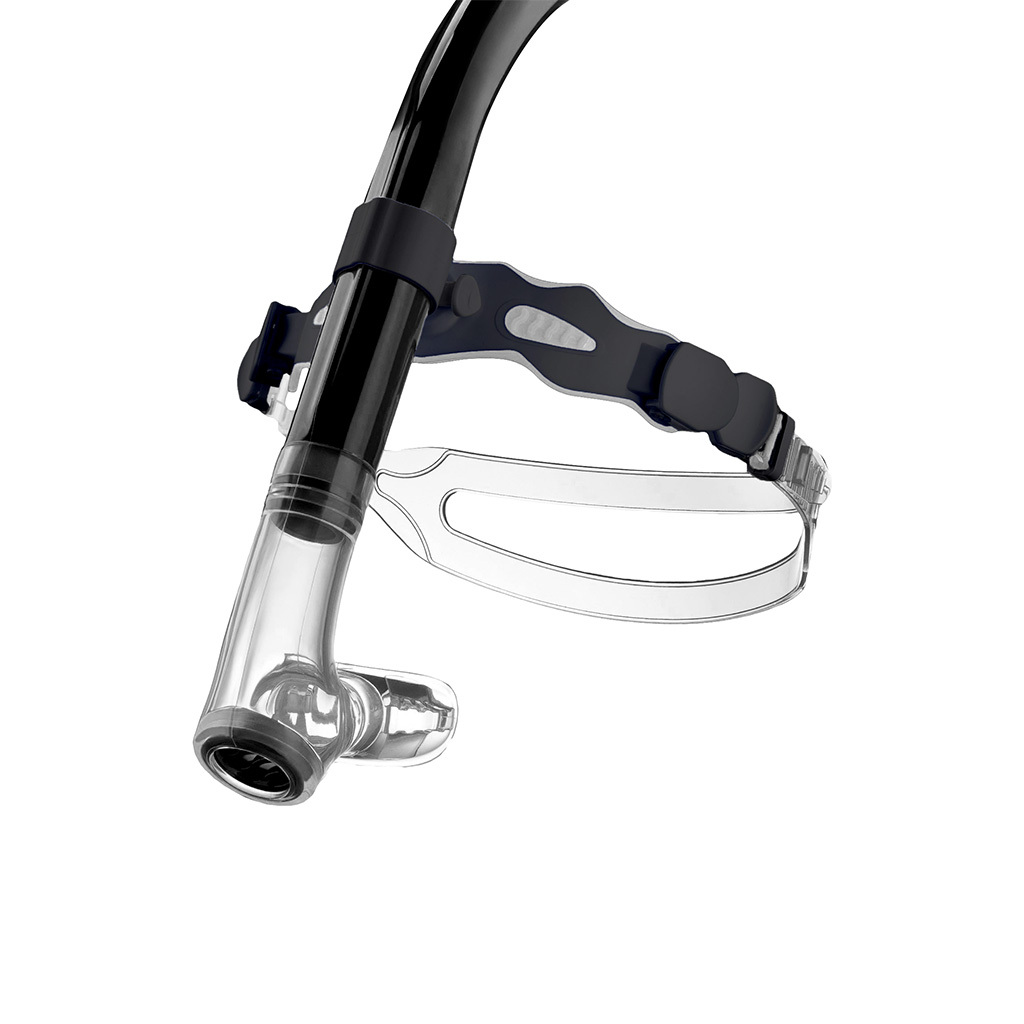 中性游泳訓練中置呼吸管 - 黑