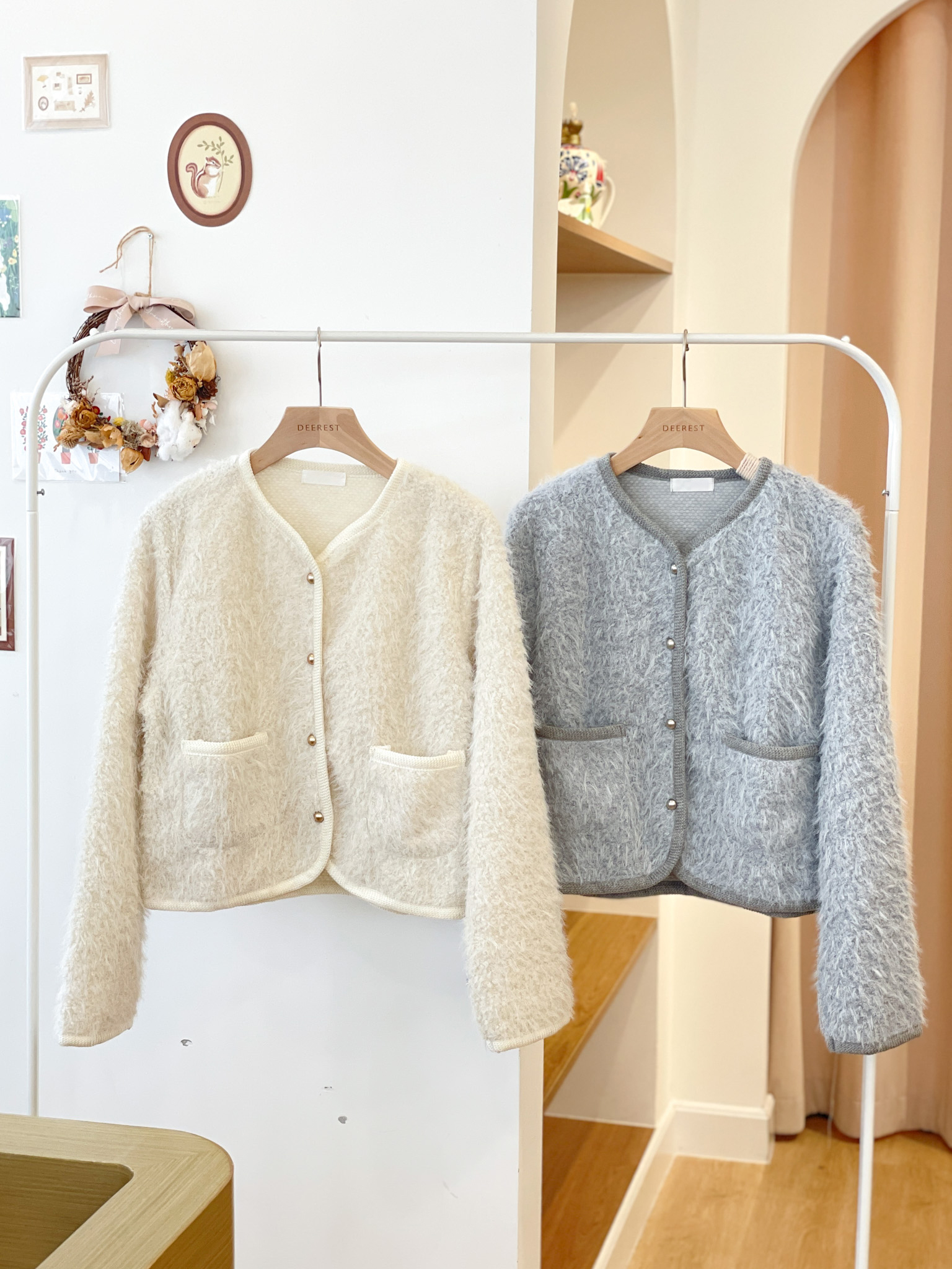 JK265 Pearl Secret Furry Jacket