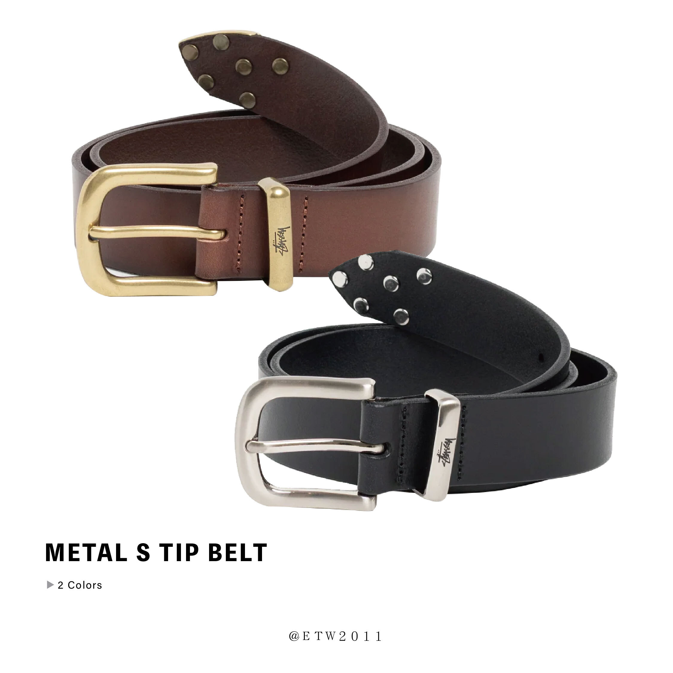 ☆ETW☆【EASY TO WEAR】STUSSY METAL S TIP BELT 皮帶 金屬 配件