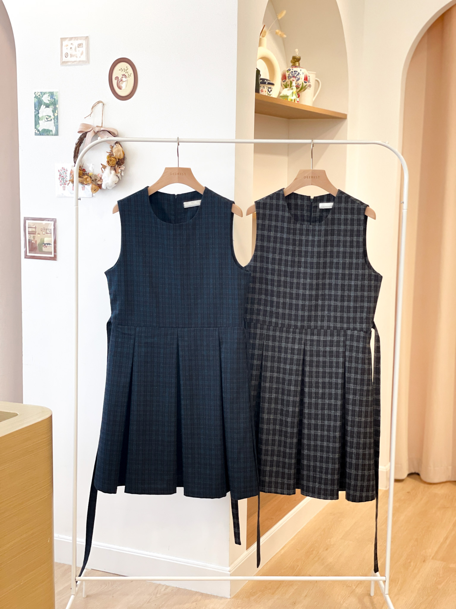 OP686 Dolly Checkered Jumper Dress