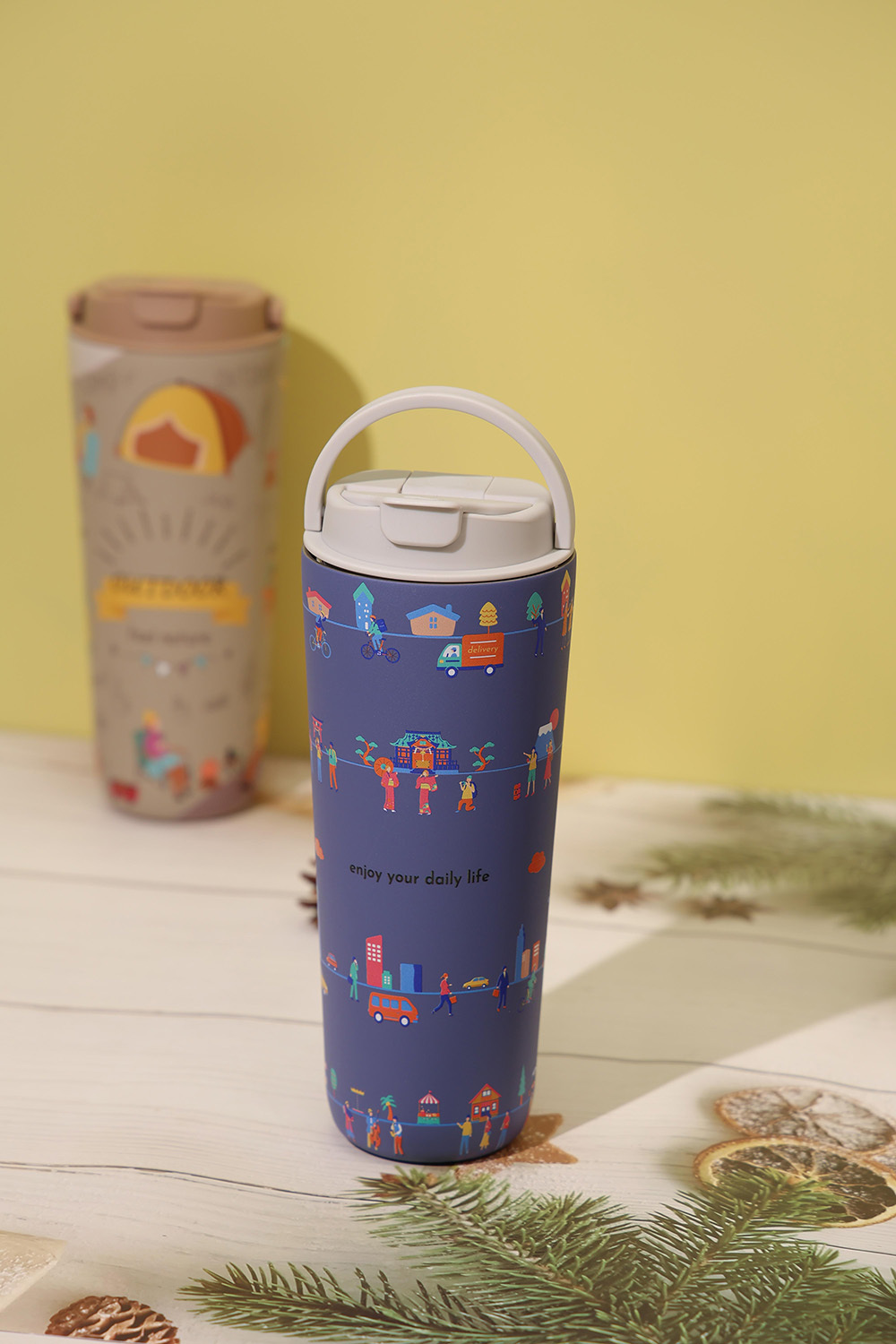 純鈦跳跳杯｜跳跳愛畫畫系列｜這座城有我（城市特別版）Ｘ雲霧灰蓋