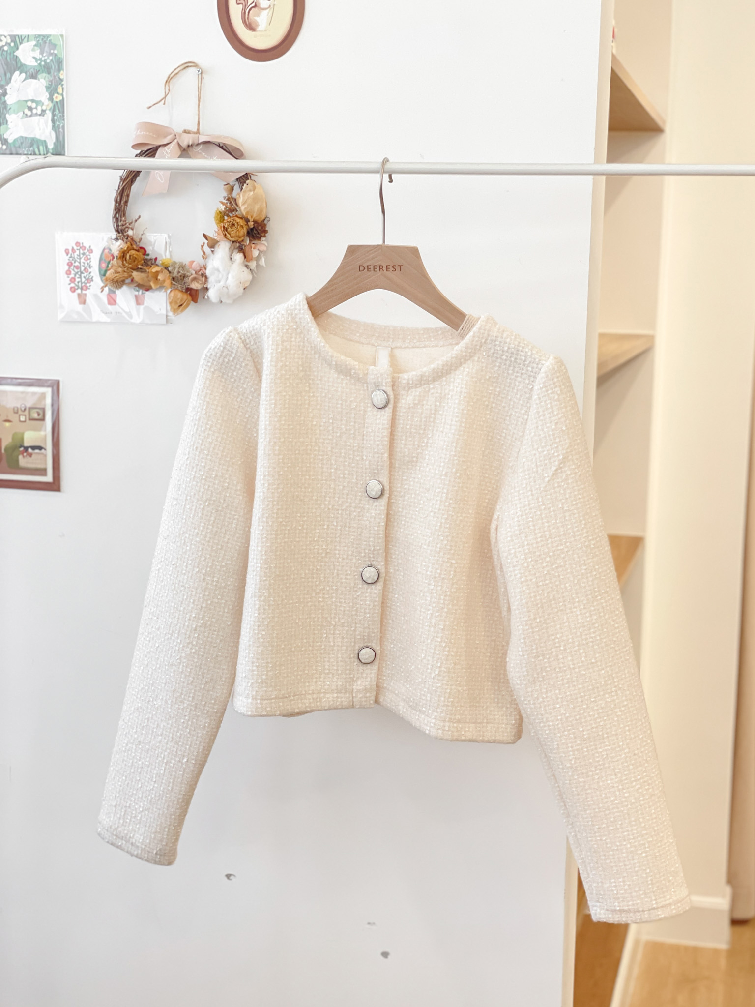 JK271 Shiny Delicate Tweed Jacket