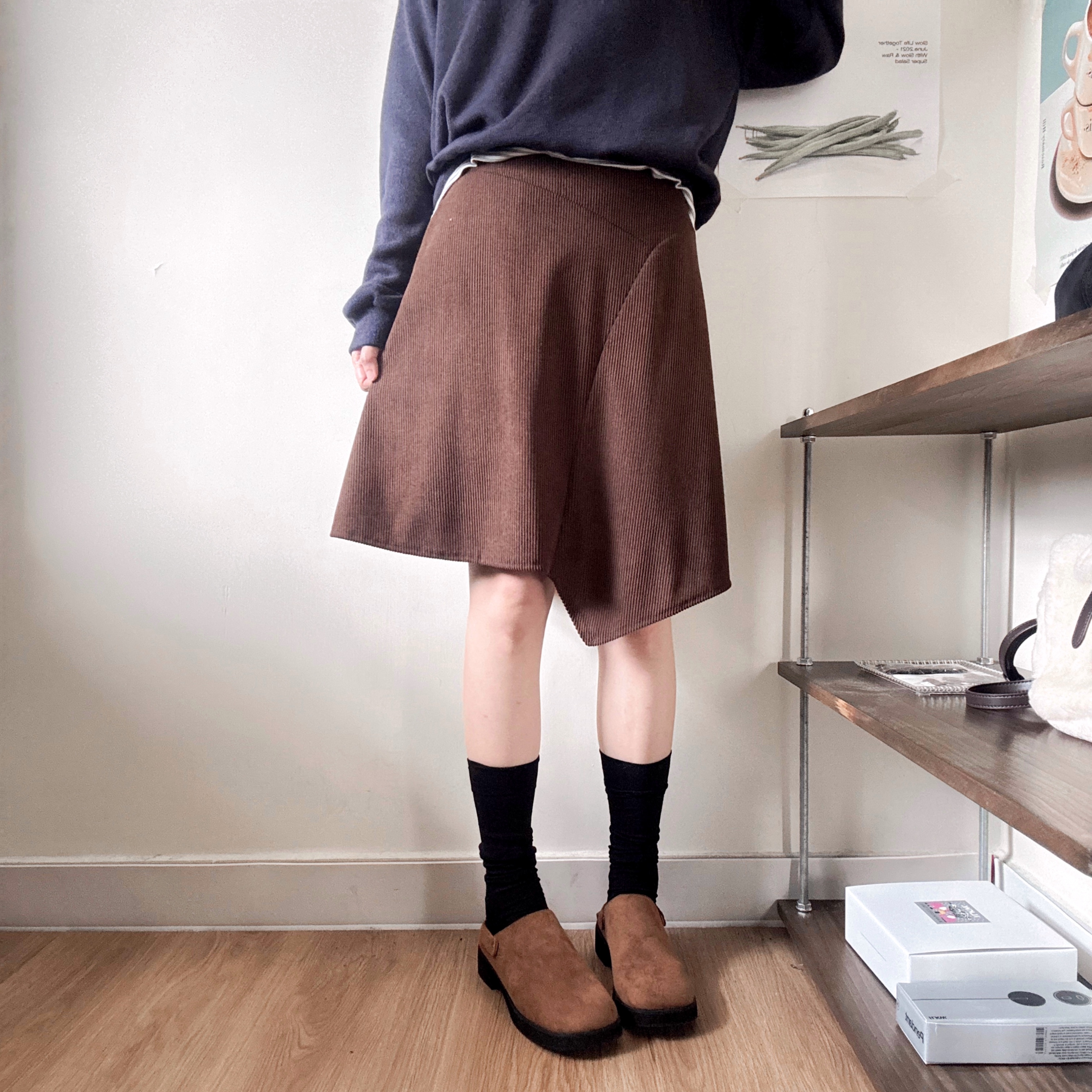 不規則燈芯絨裙