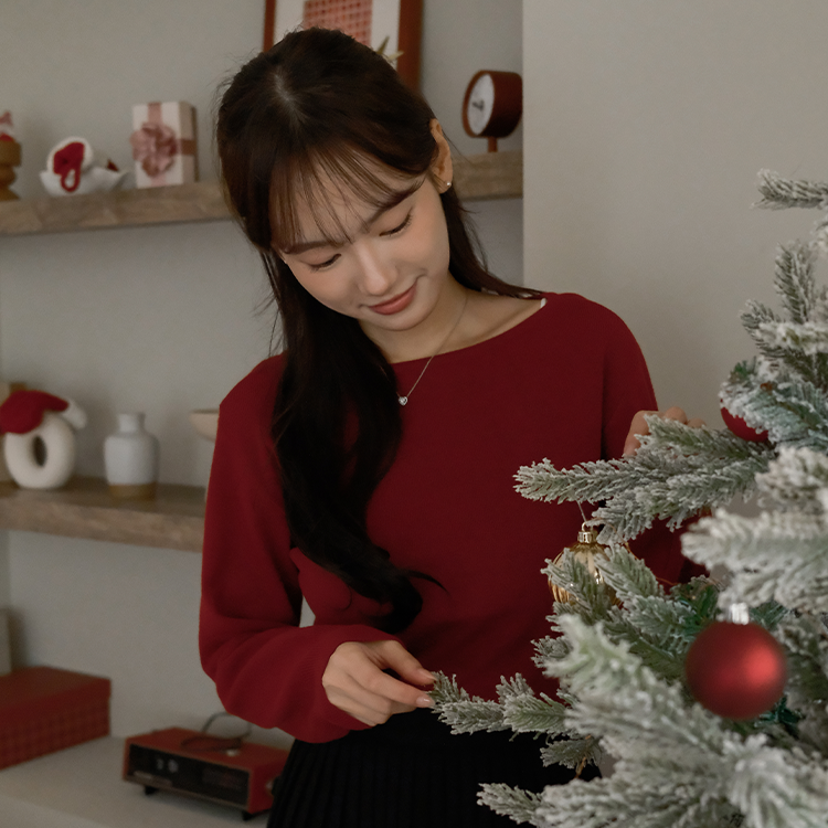 當日出貨  🎅🏻🎄聖誕船領柔針織上衣