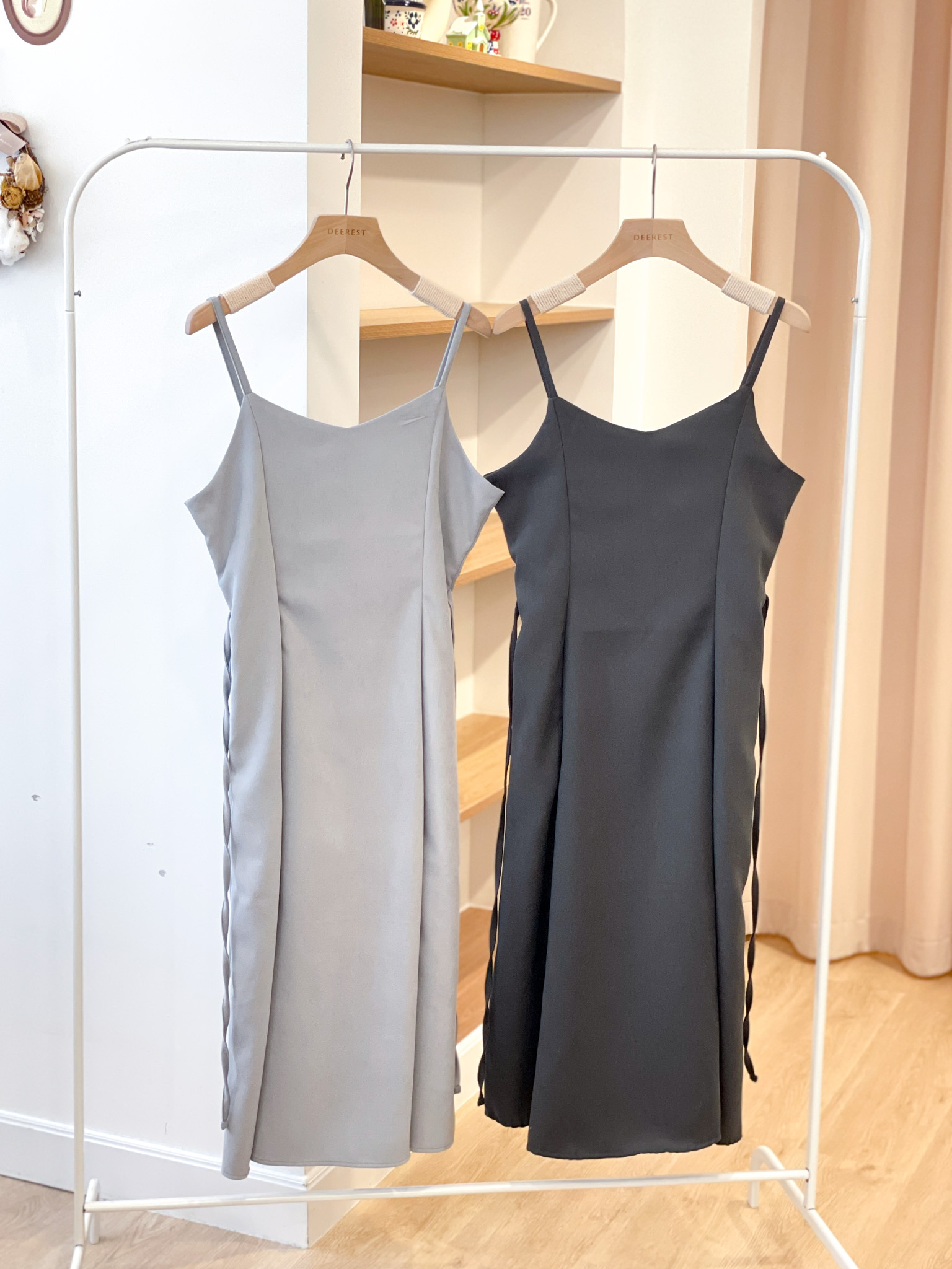 OP687 Bluish Grey Velvet Dress