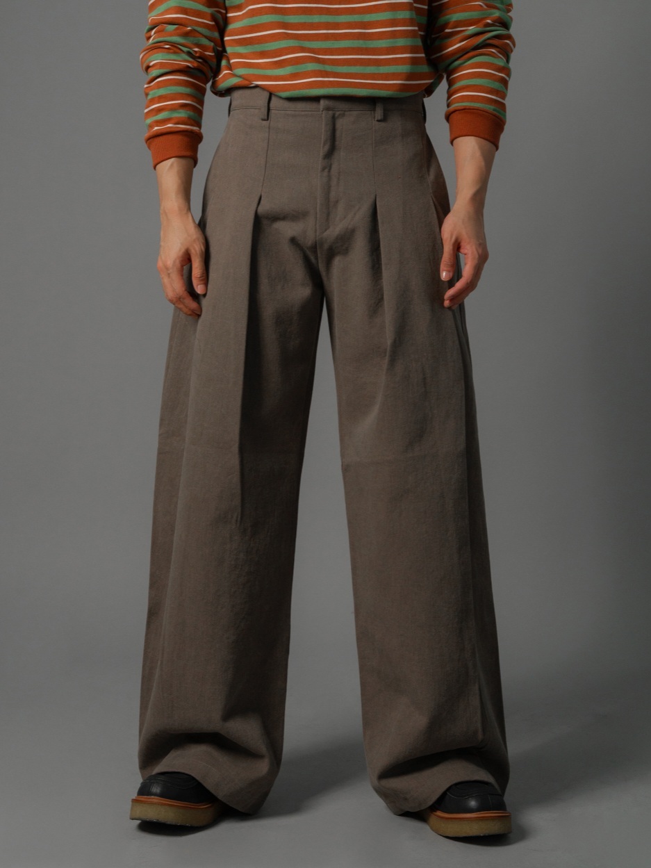 Ford 深褶棉質長褲