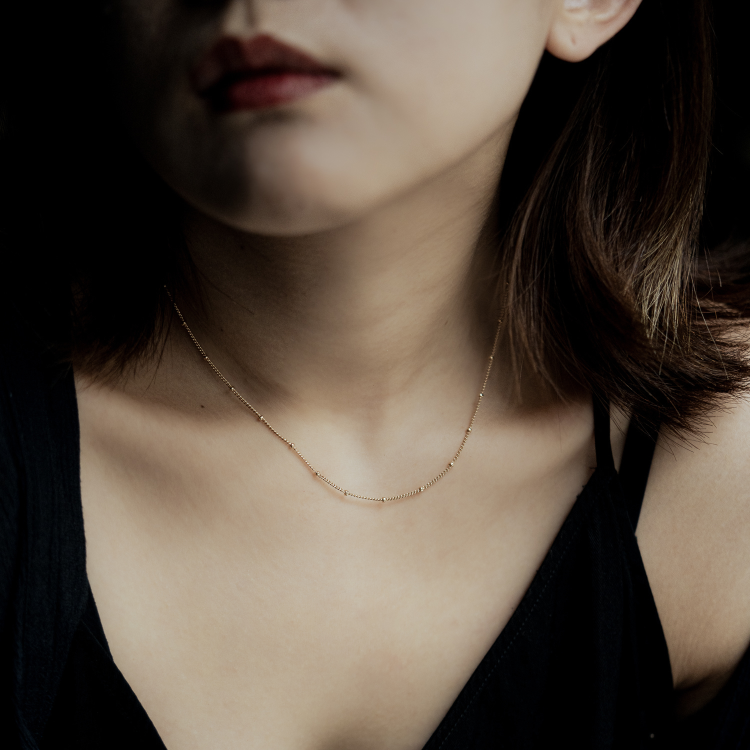 襯光｜銅厚鍍18K真金細頸鏈 N0061