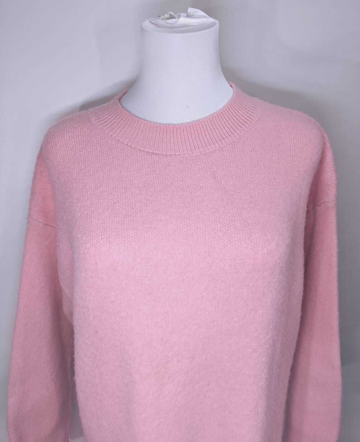 溫柔粉色拼接蕾絲魚尾針織連身裙 C20