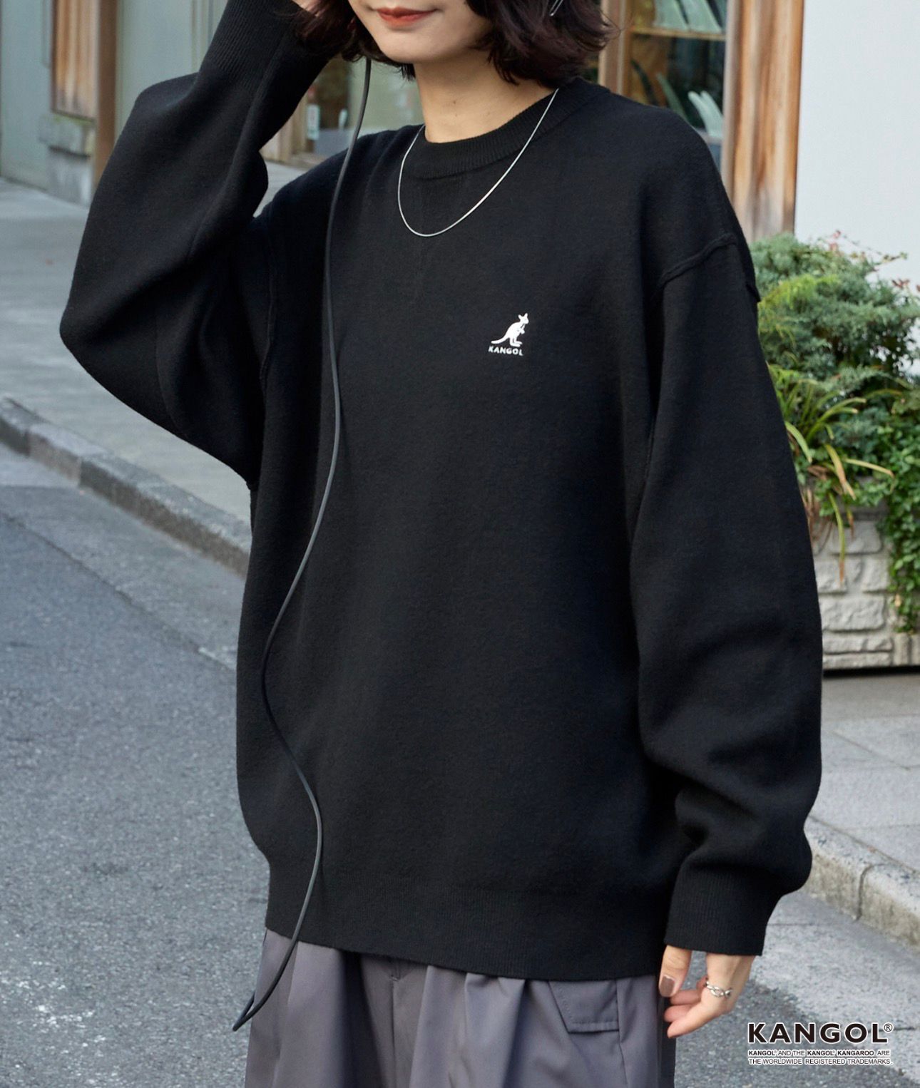 【預購】JN1219102 KANGOL 特別訂製單點刺繡logo圓領衛衣