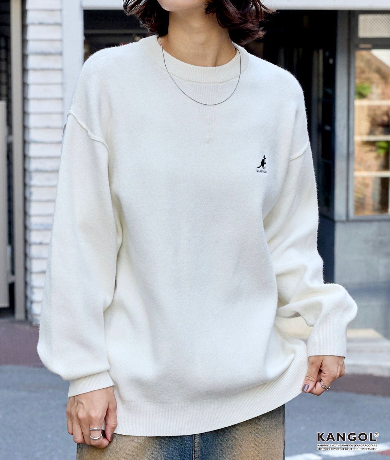 【預購】JN1219102 KANGOL 特別訂製單點刺繡logo圓領衛衣