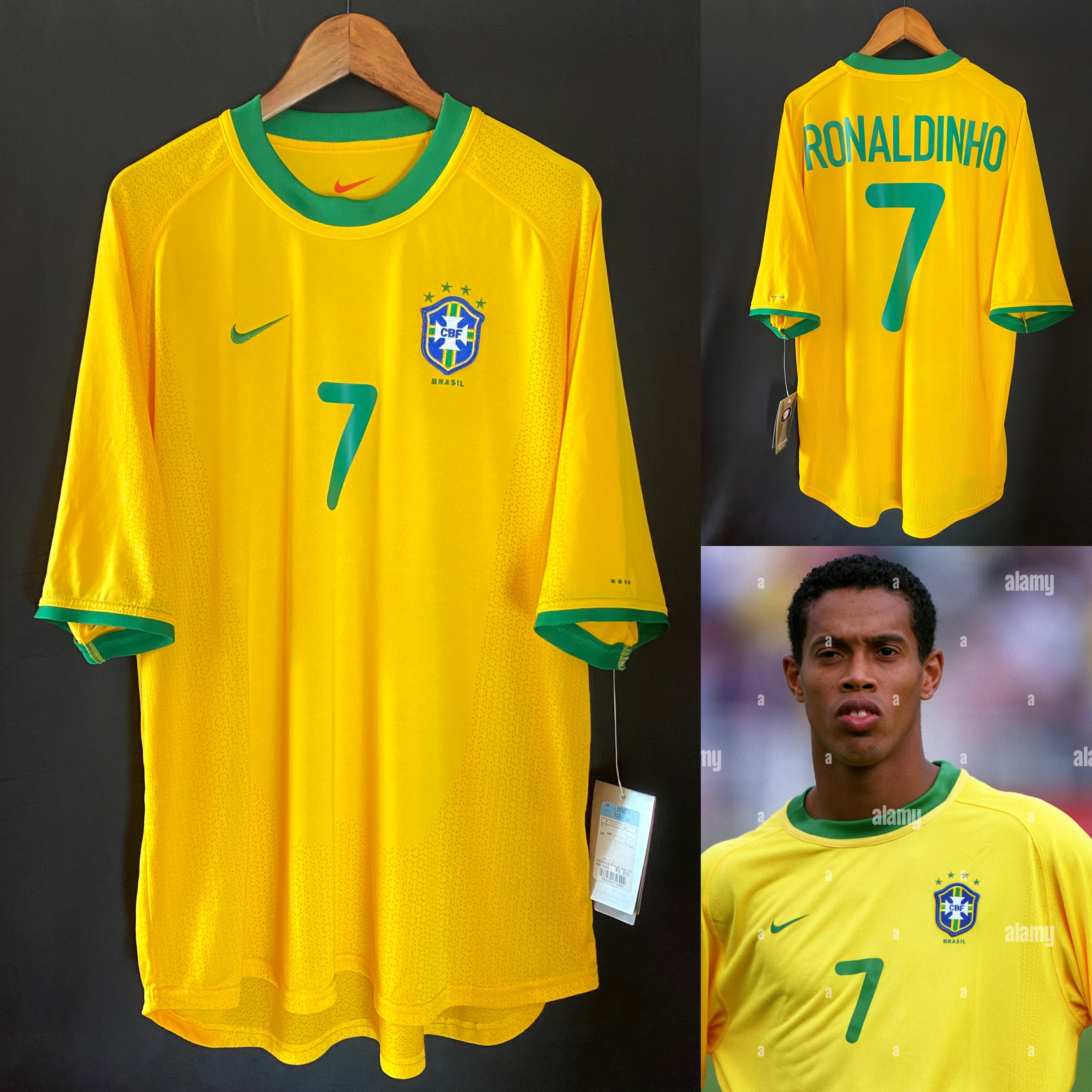 (BNWT) Brazil 2000-2001 Nike Home Shirt #7 RONALDINHO